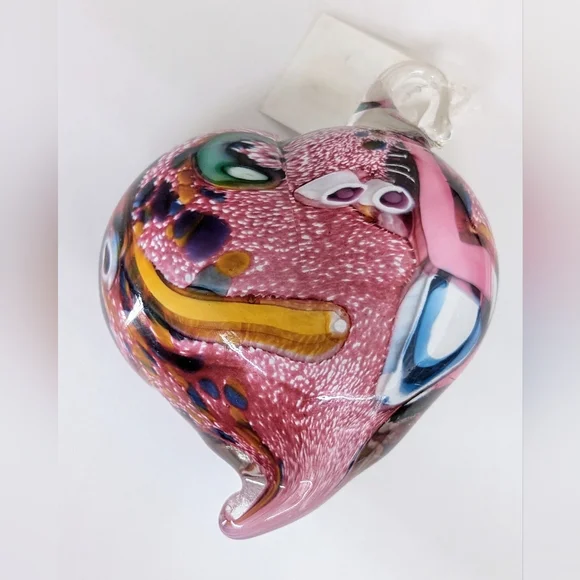 SOLD - Art Ciccotti Large Hand Blown Art Glass Heart - Picture 4 of 8